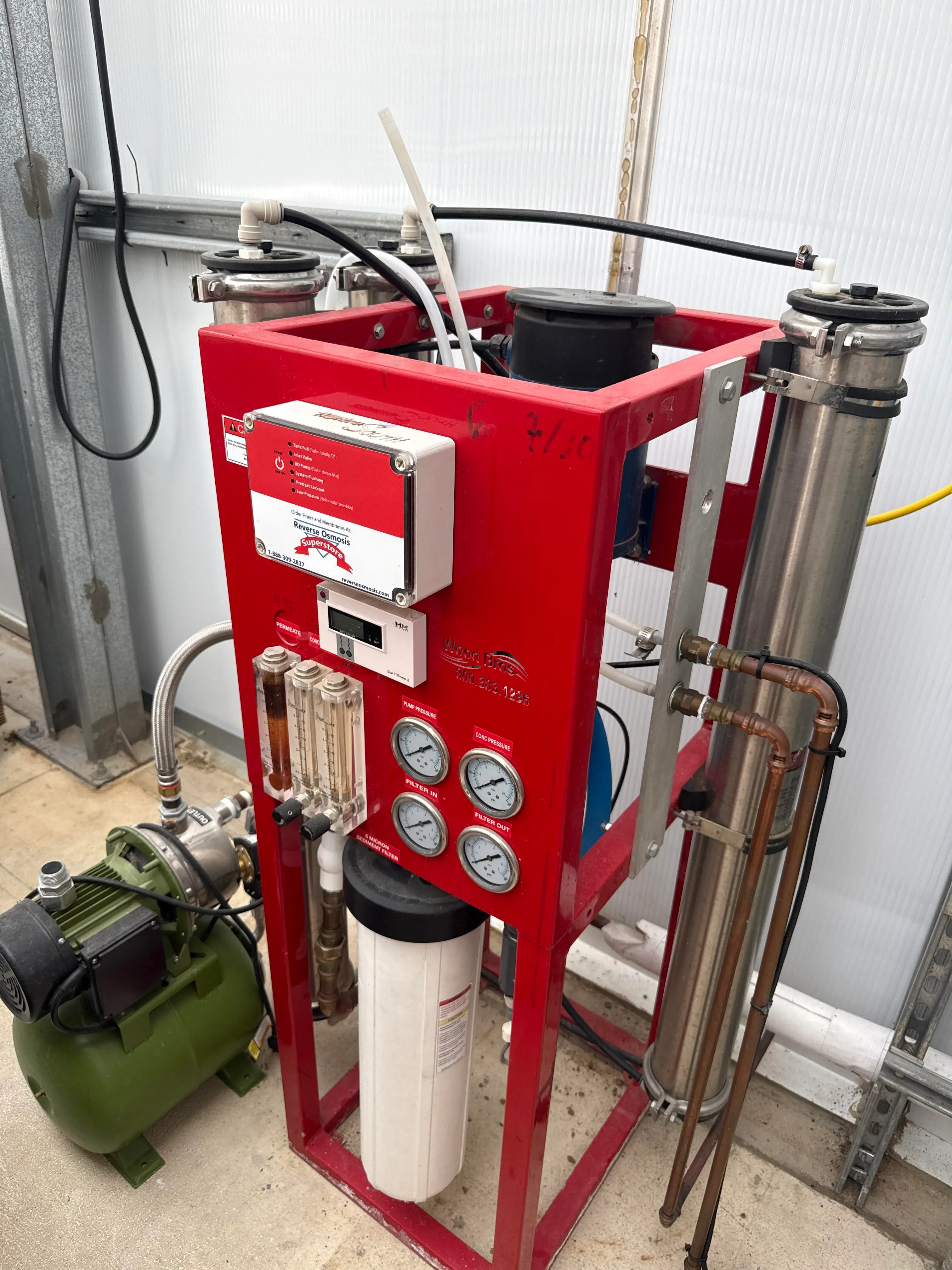 Commercial Reverse Osmosis Water System w/ Pump & Filtration – Greenhouse 1