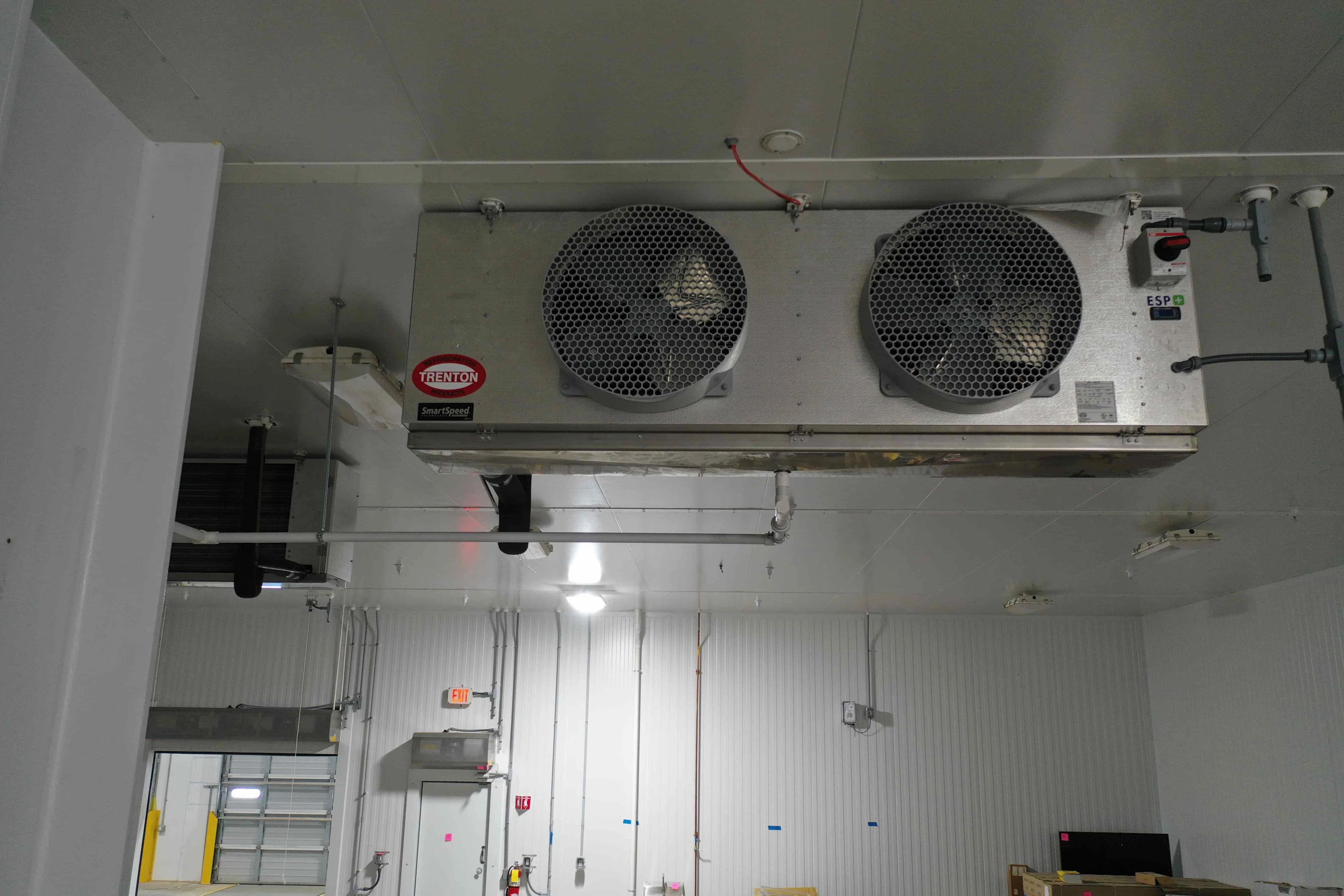 SB6020a: EVAP 4 – Trenton TMP248ME-T4D Medium-Profile Evaporator, Electric Defrost, ~5,700 CFM, 460 V 3-Phase – Most-East Unit in 37 °F Cold Storage (Connected to RCU-4)