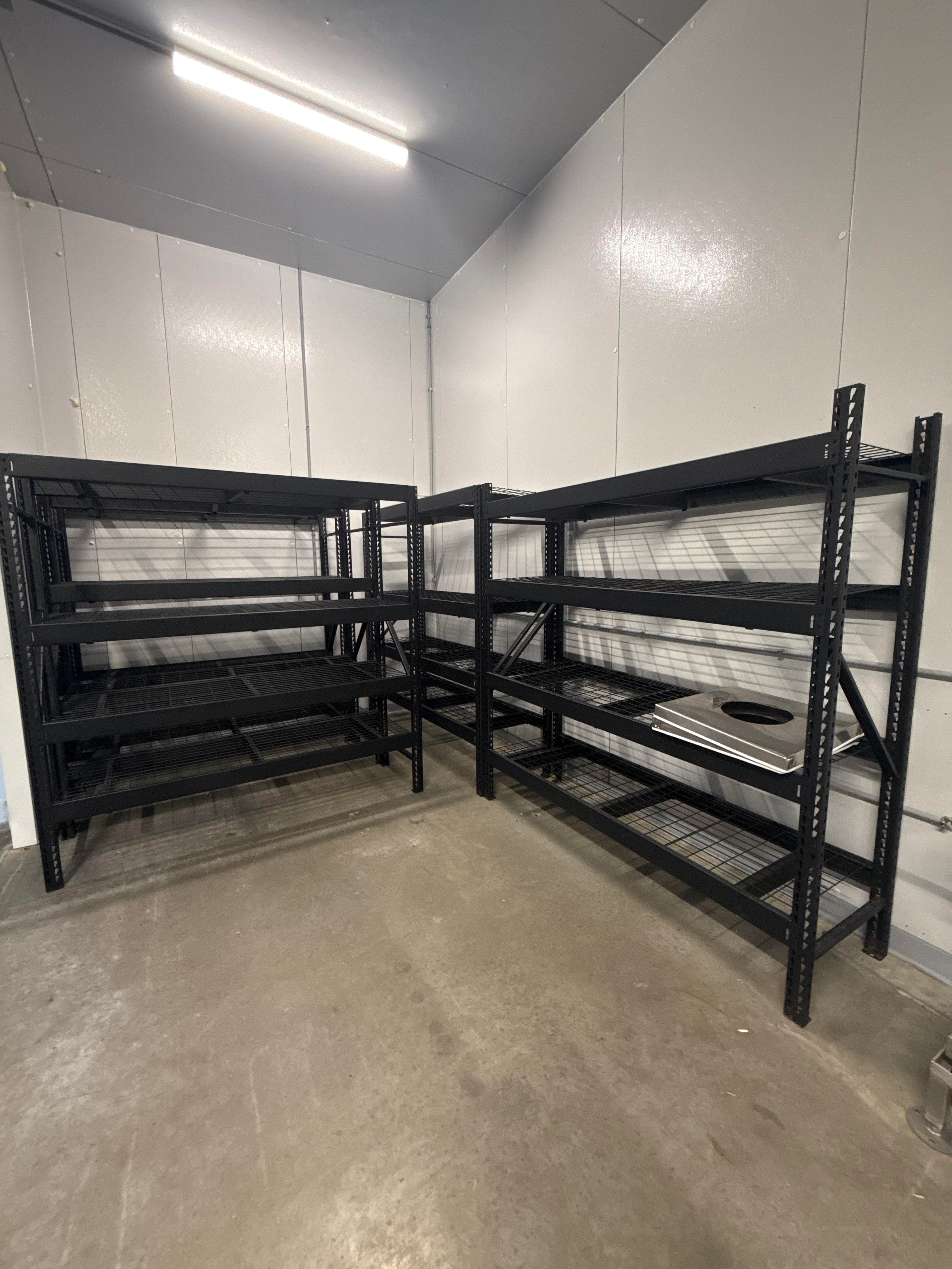 Five Heavy Duty Black Wire Shelving Units Commercial Storage Racks
