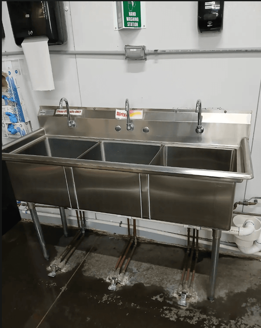 Advance Tabco FE-3-1812 Three Compartment Stainless Steel Sink