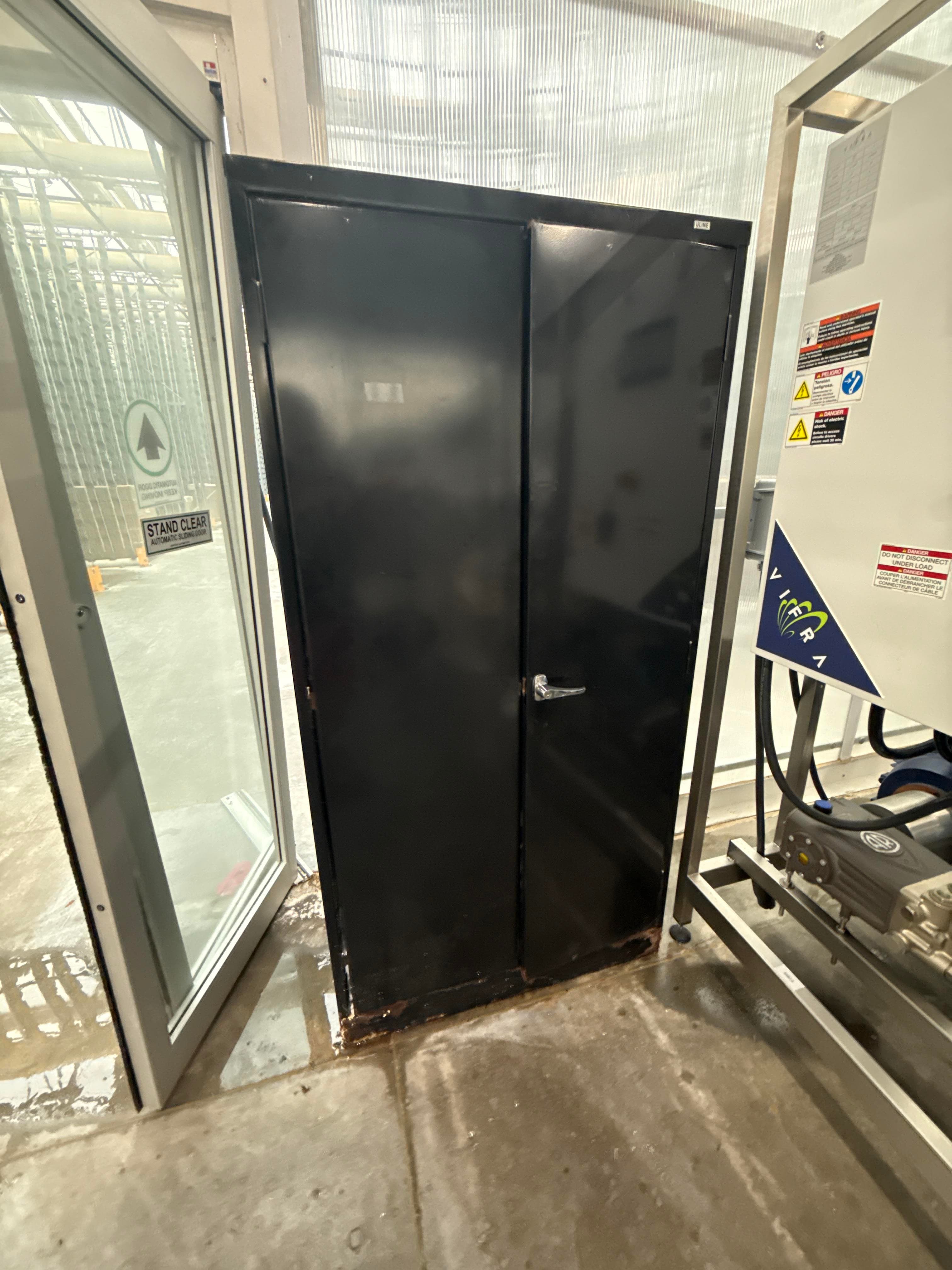 Industrial Steel Storage Cabinet with De Vere Security Floor Treatment & Sanitation Supplies