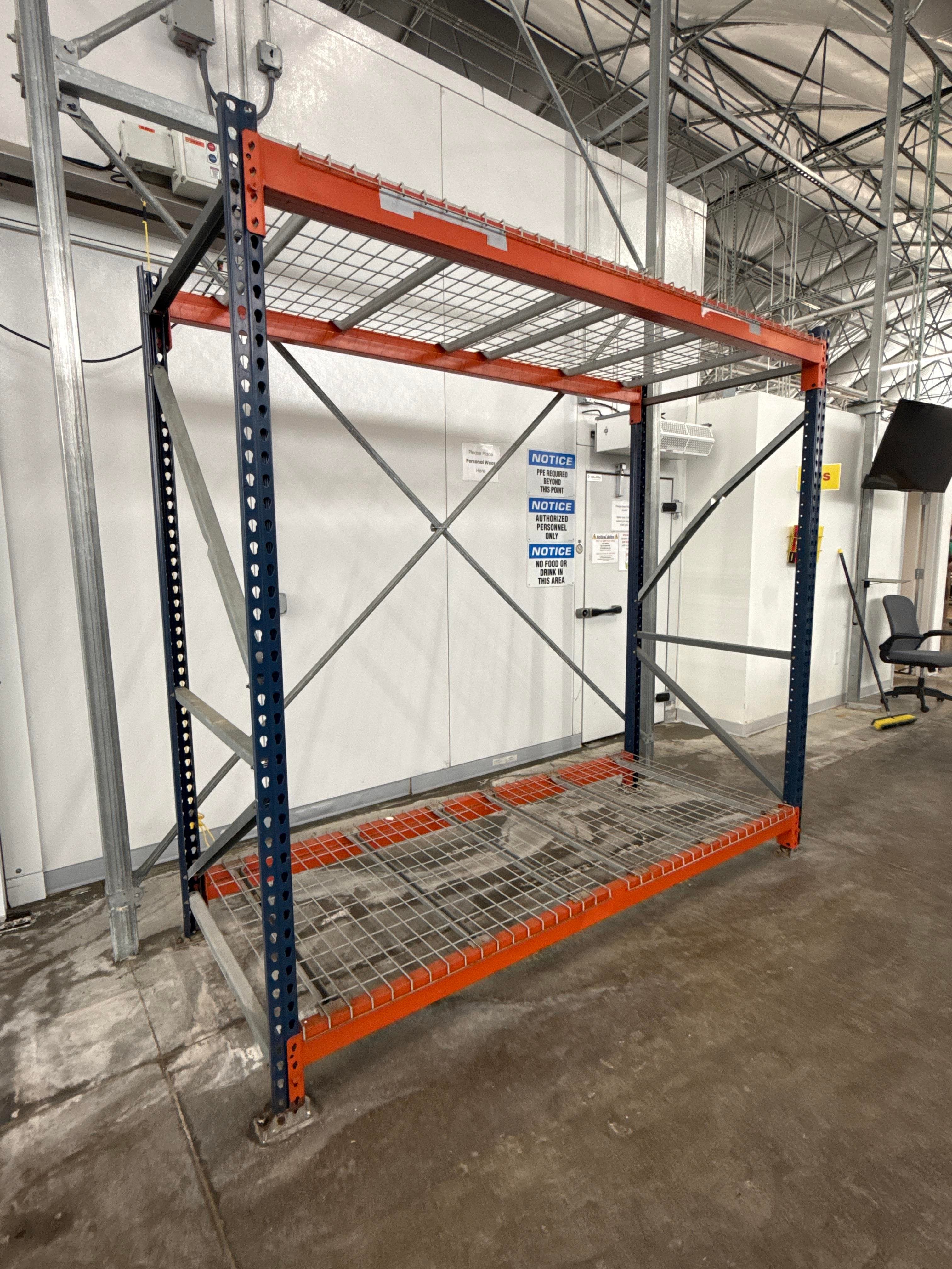 Industrial Teardrop Pallet Racking – (2) Uprights & (8) Heavy-Duty Cross Beams