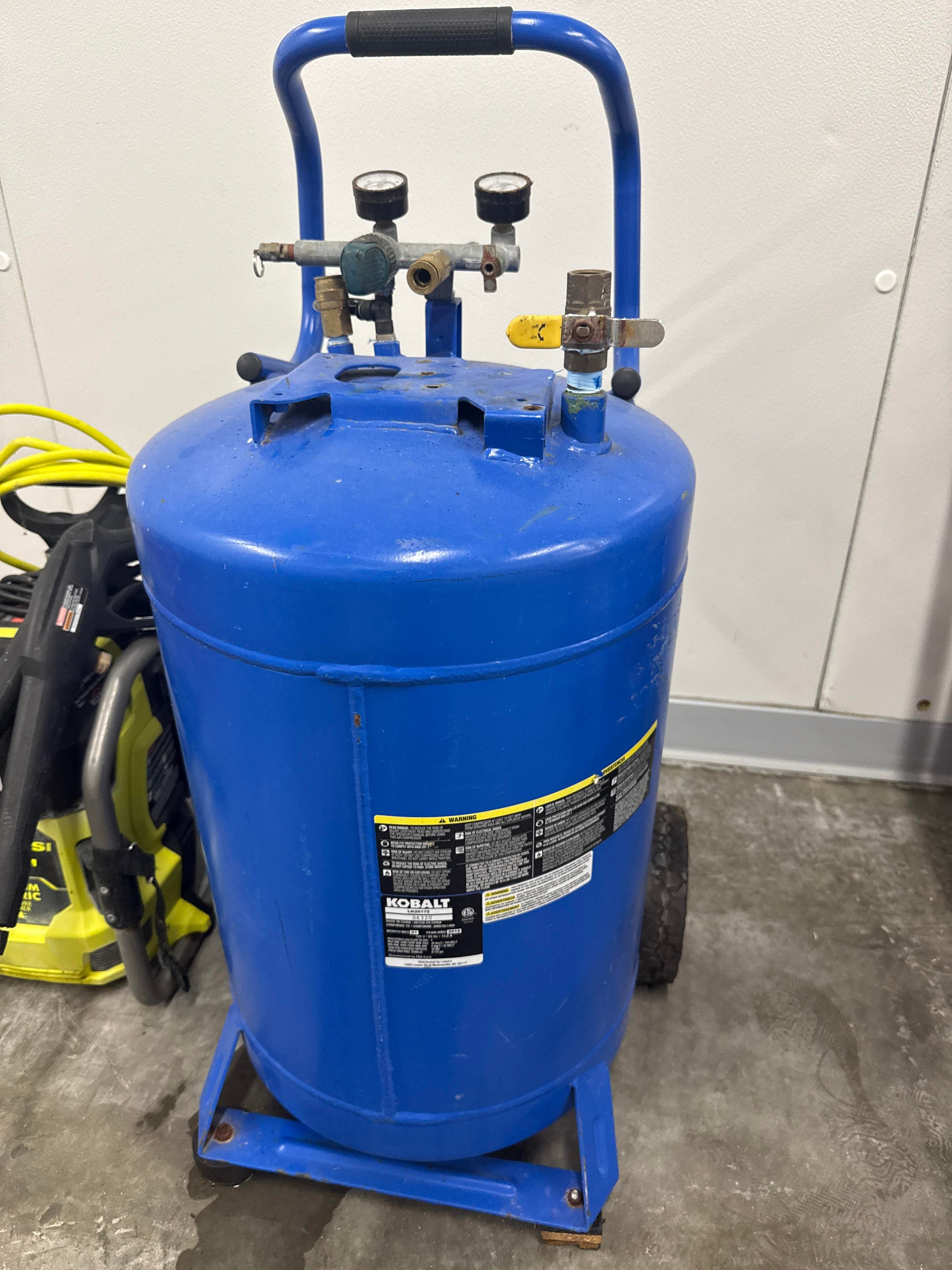 Kobalt Portable Vertical Air Tank with Gauges and Wheels