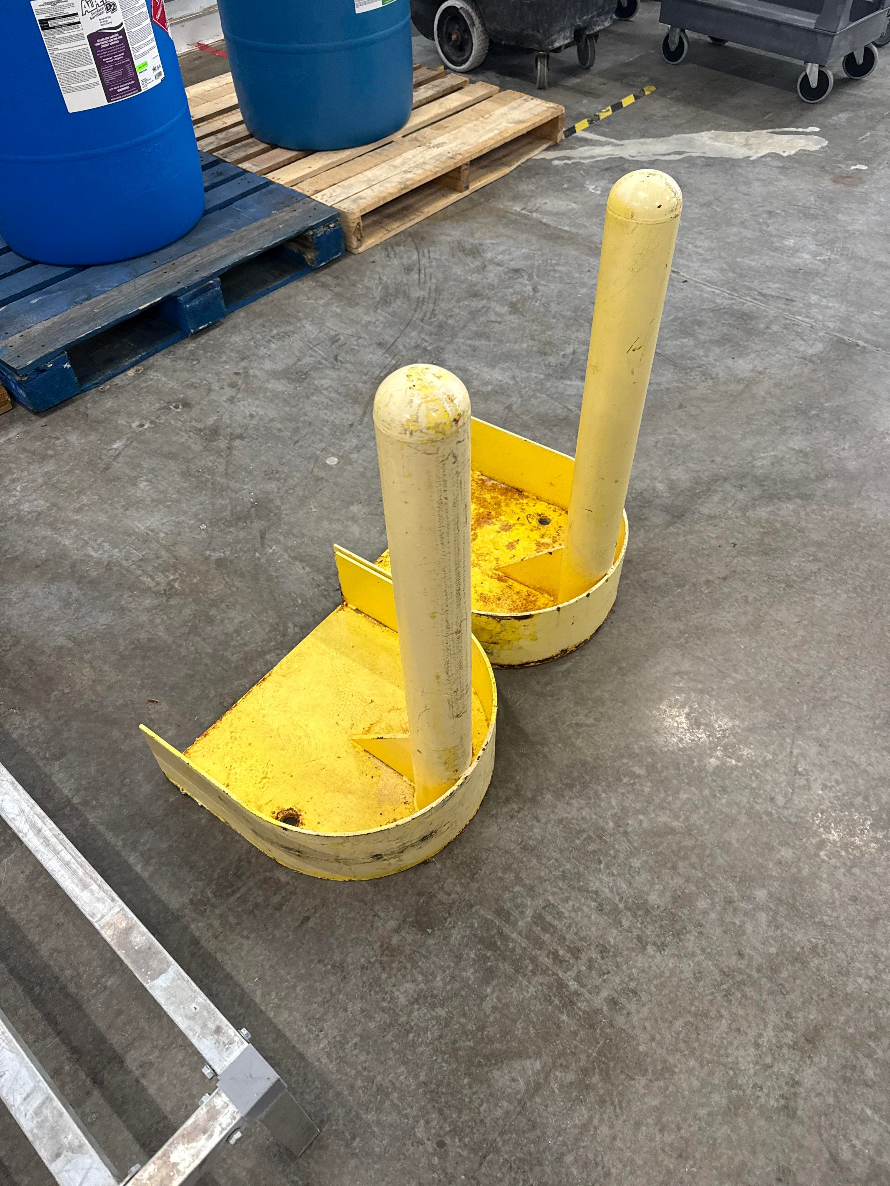 Lot of 2 Steel Floor Mount Safety Bollard Guards / Post Protectors