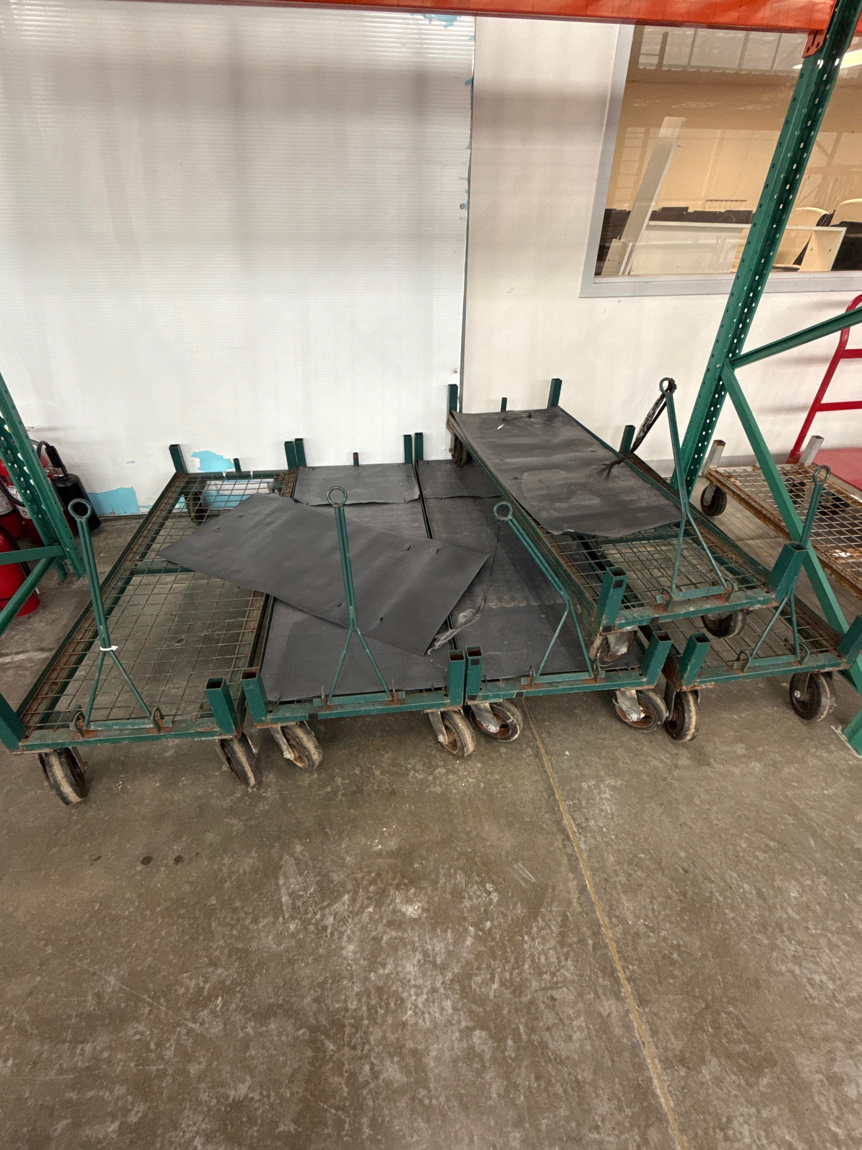 Lot of Heavy Duty Rolling Greenhouse Cart Transport Trolleys with Casters