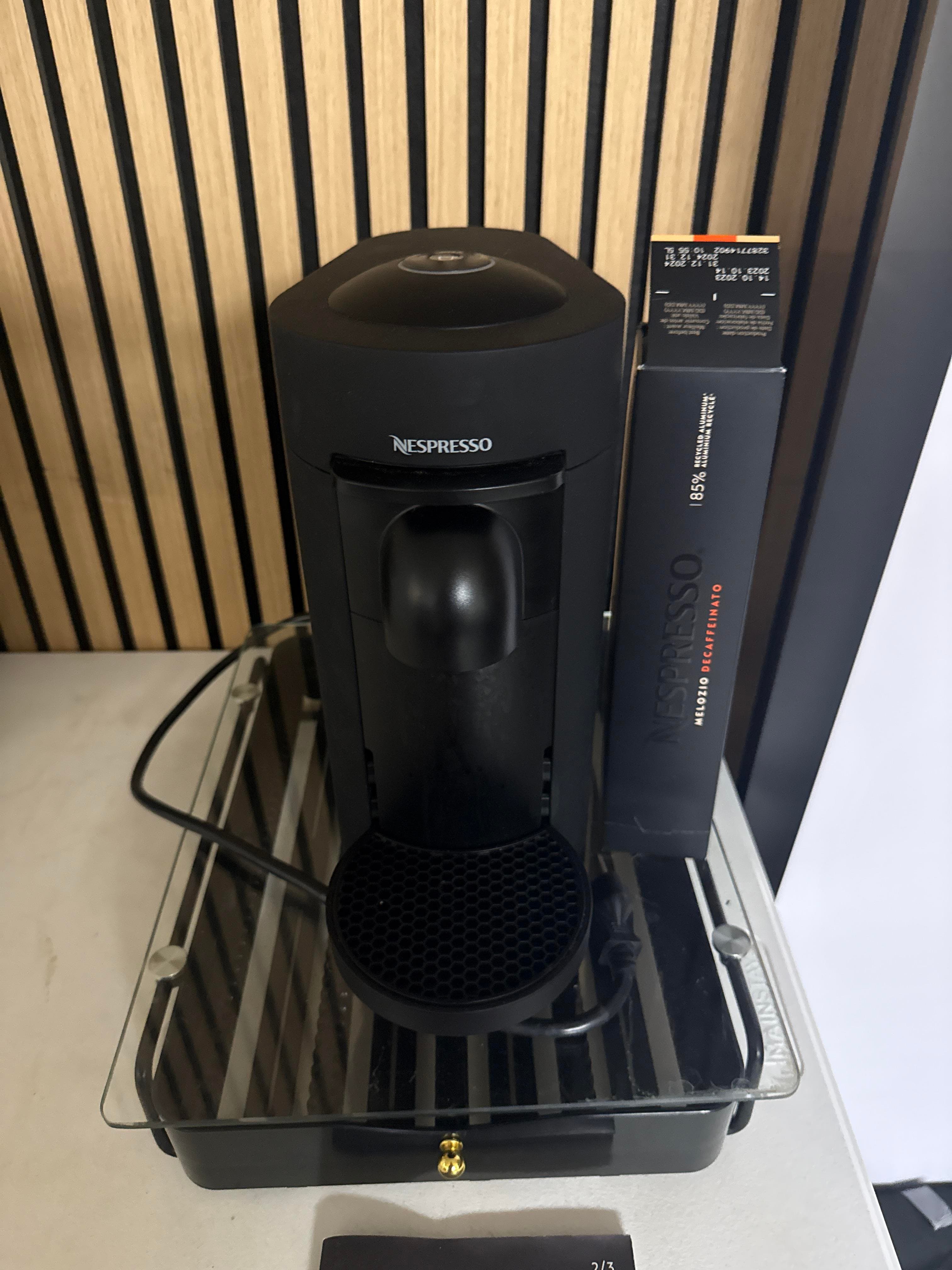 Nespresso Pod Coffee Machine with Capsule Storage Tray and Pods