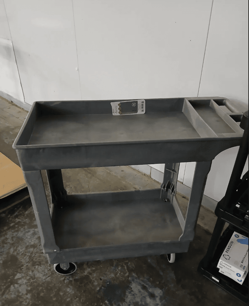 Lot of 4 - Uline Small Plastic Rolling Carts (Lot of 4)