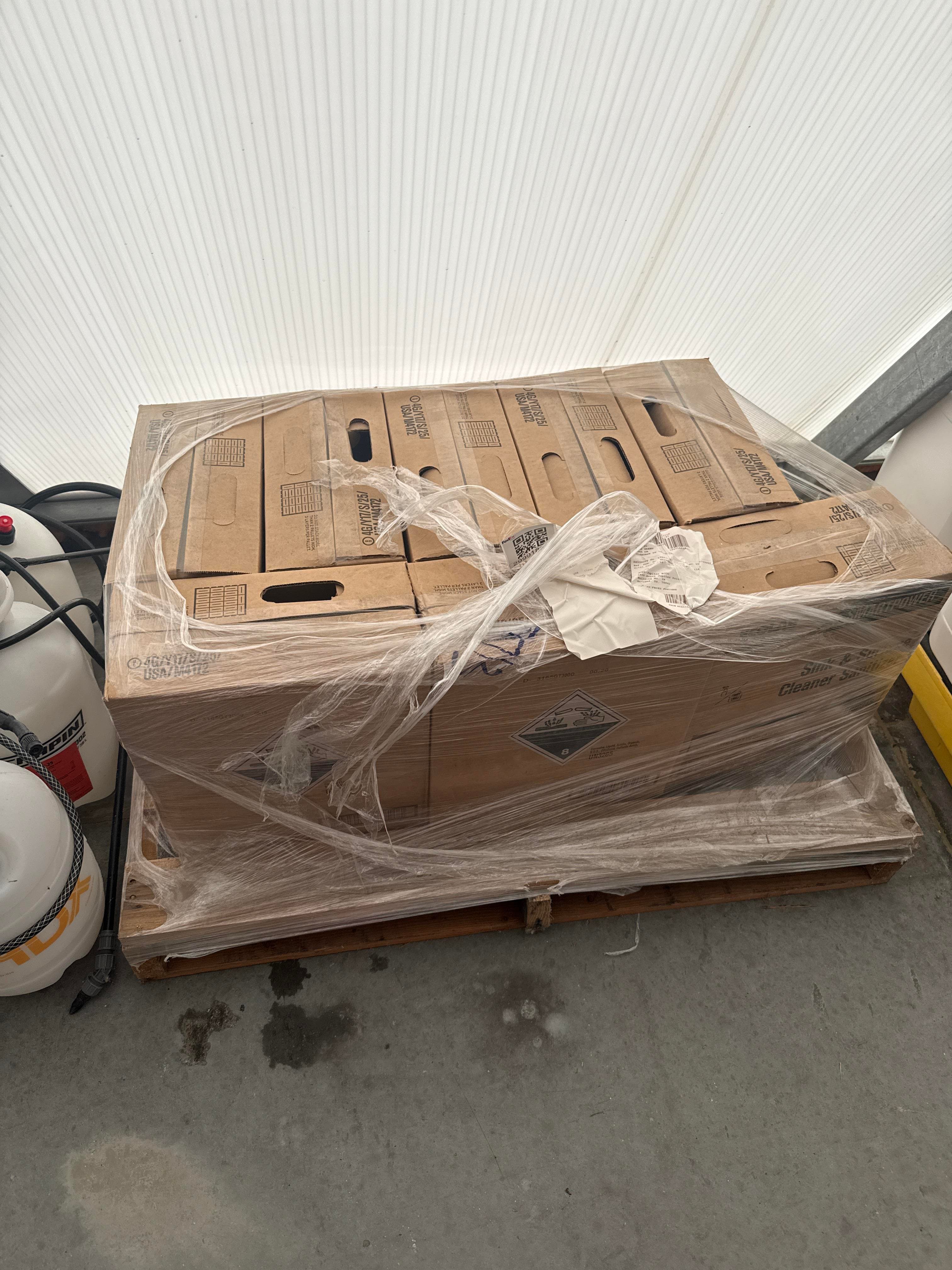 Pallet of Ecolab SmartPower Sink & Surface Cleaner Sanitizer Cases