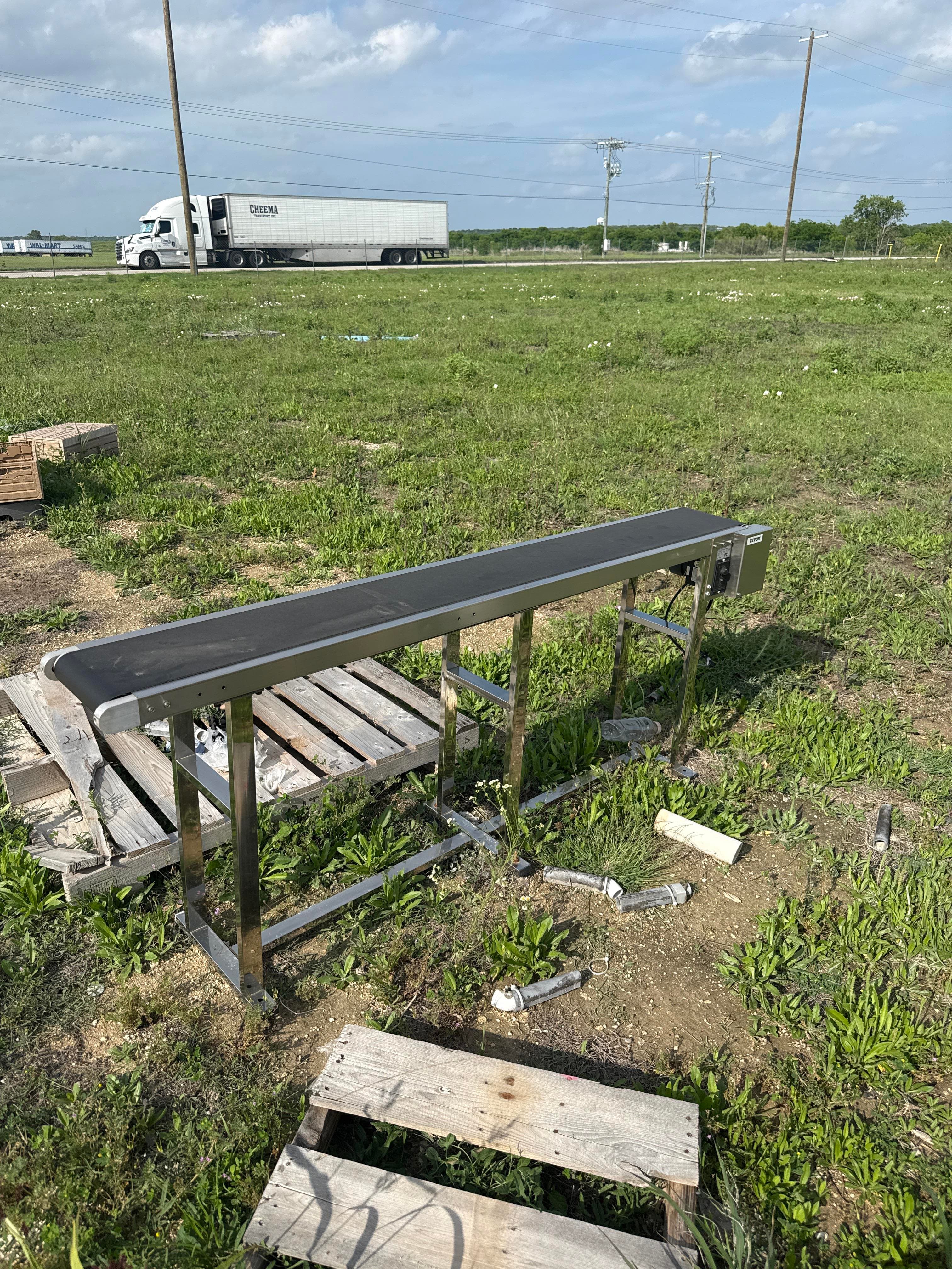 Stainless Belt Vevor Conveyor Table Transfer Conveyor For Parts Repair