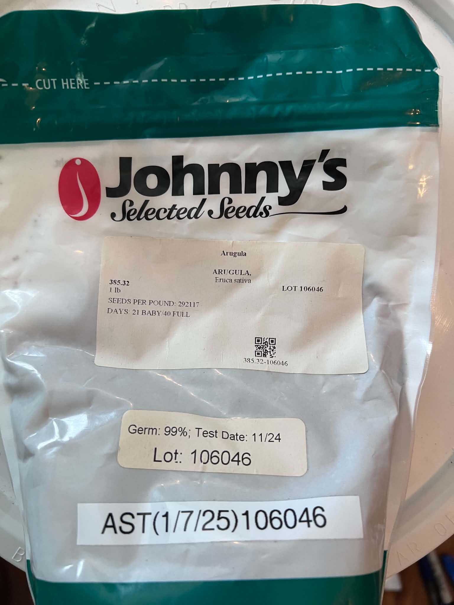 Arugula, Eruca Sativa | 1 lb | Lot 106046 | FOB Dallas, TX