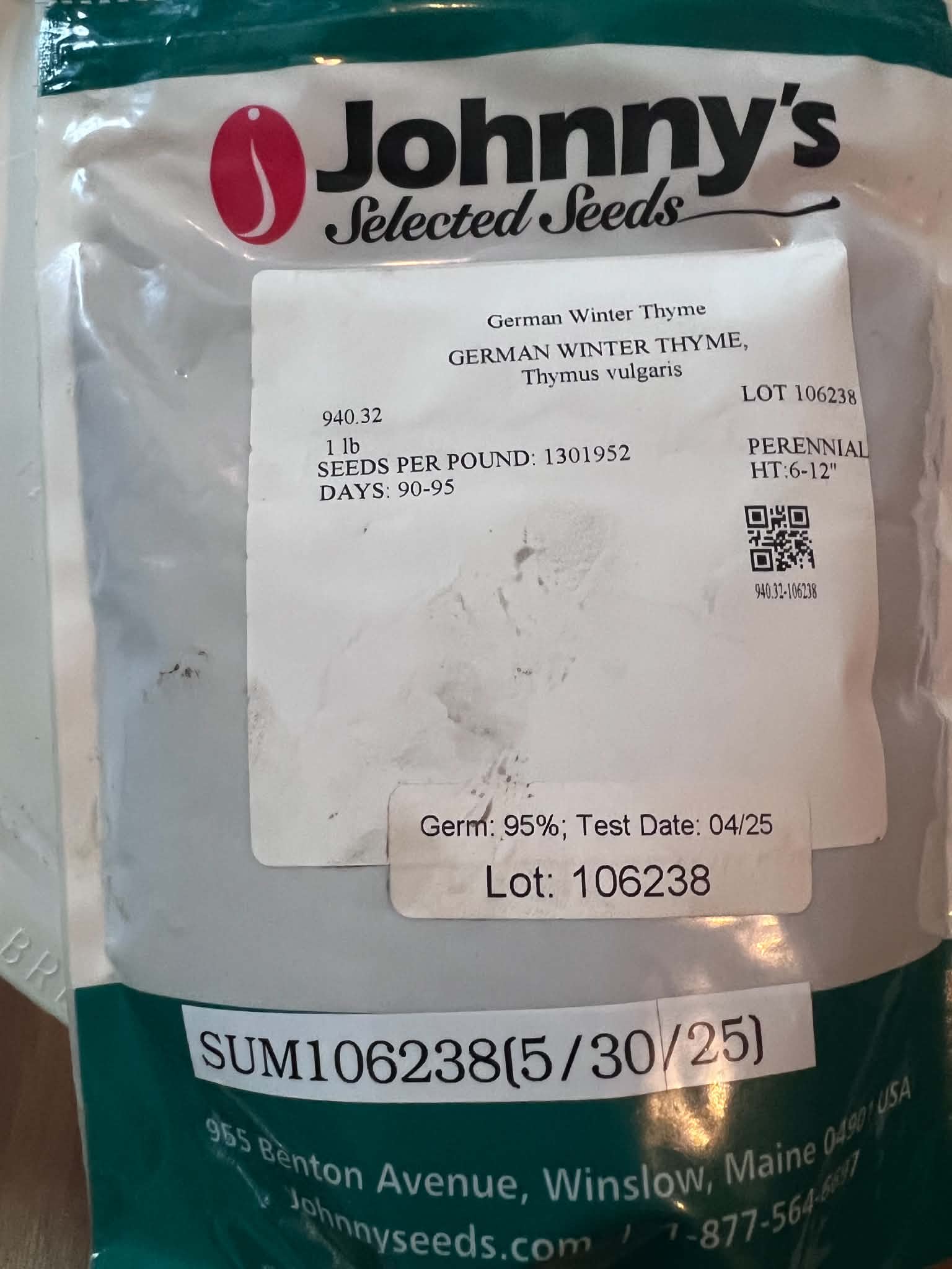 German Winter Thyme | 1 lb | Lot 106238 | FOB Dallas, TX