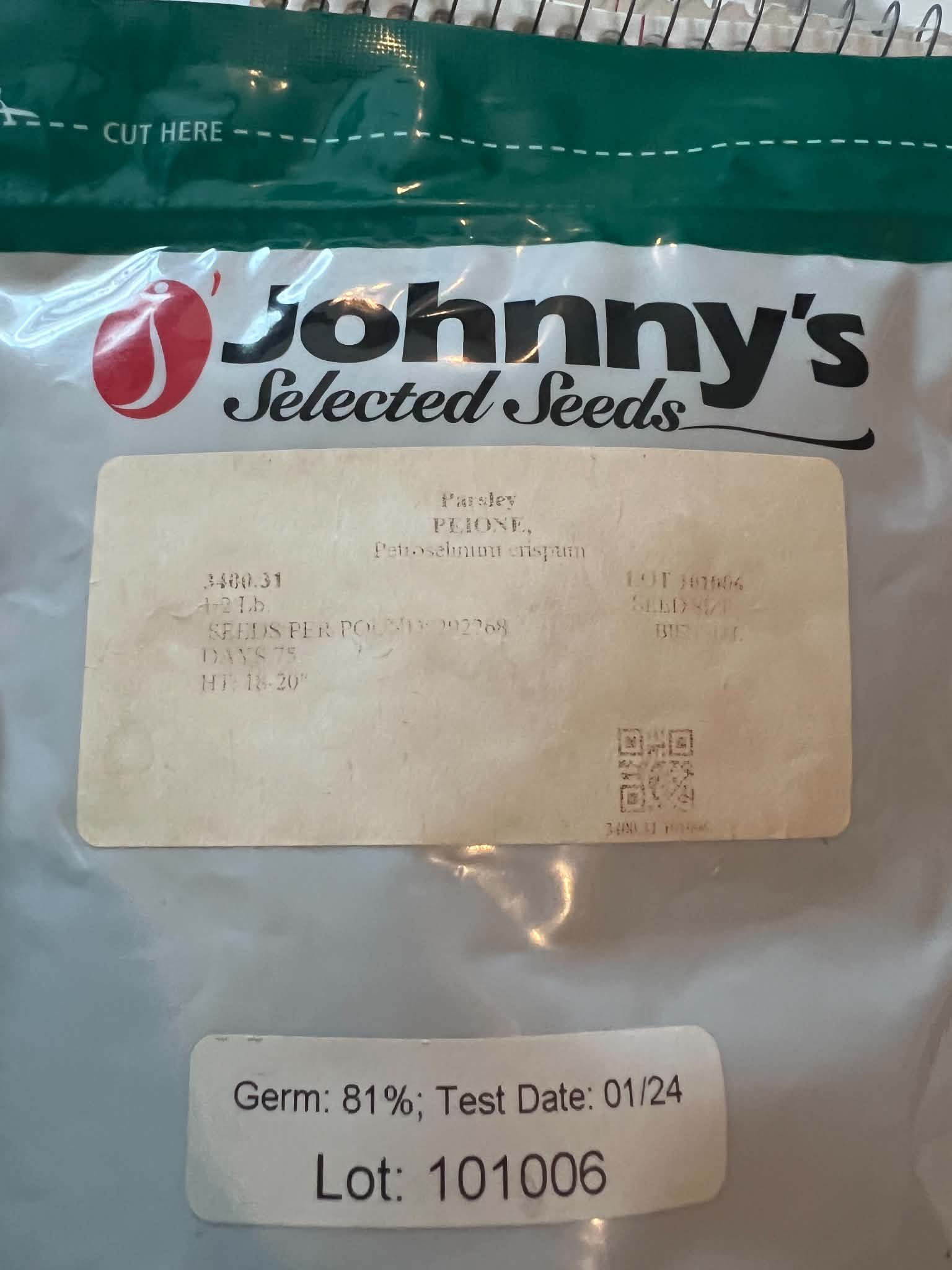 Parsley, Peione | 1/2 lb | Lot 101006 | FOB Dallas, TX