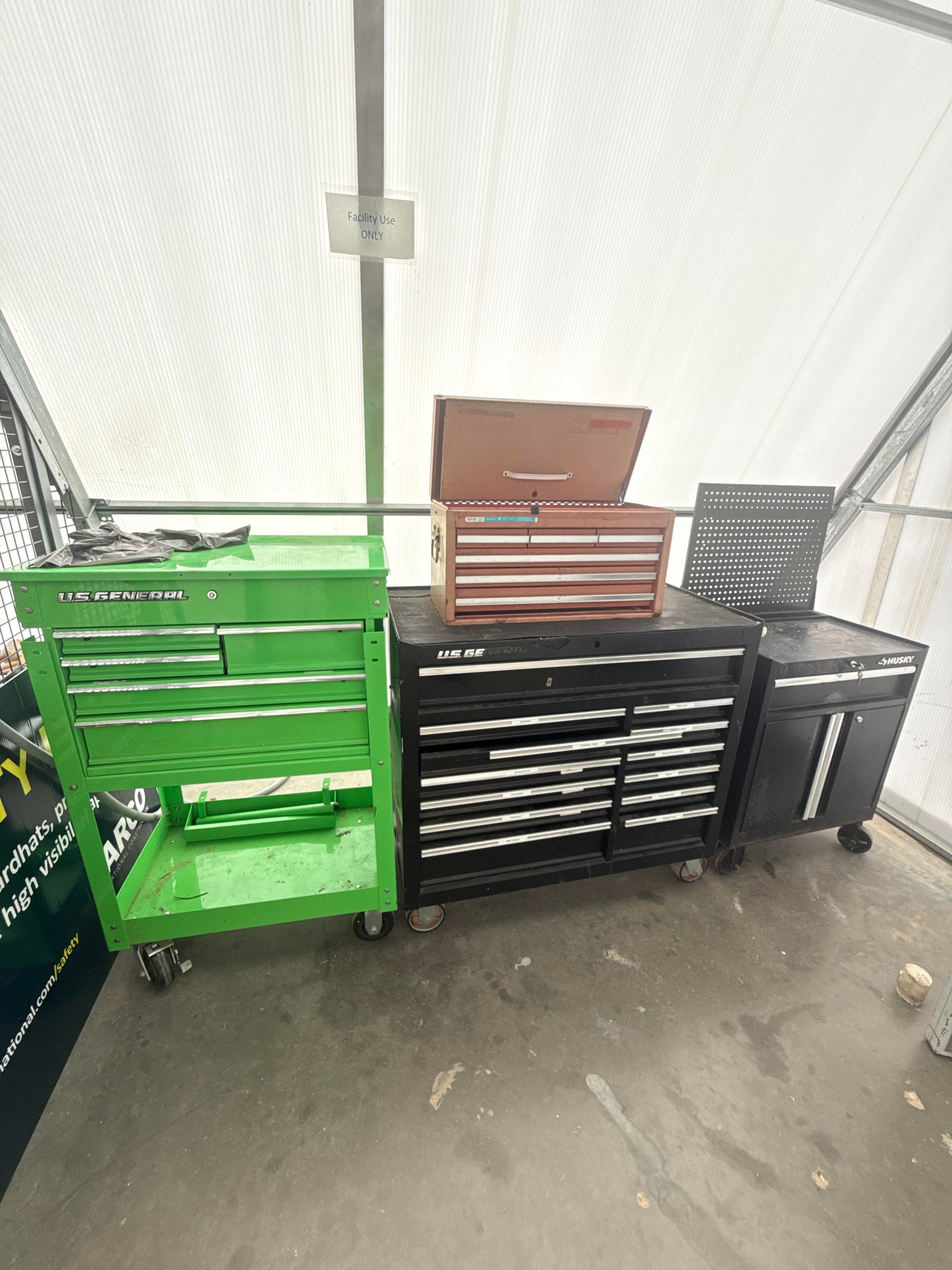 US General Tool Chests, Husky Cabinet & Rolling Tool Cart