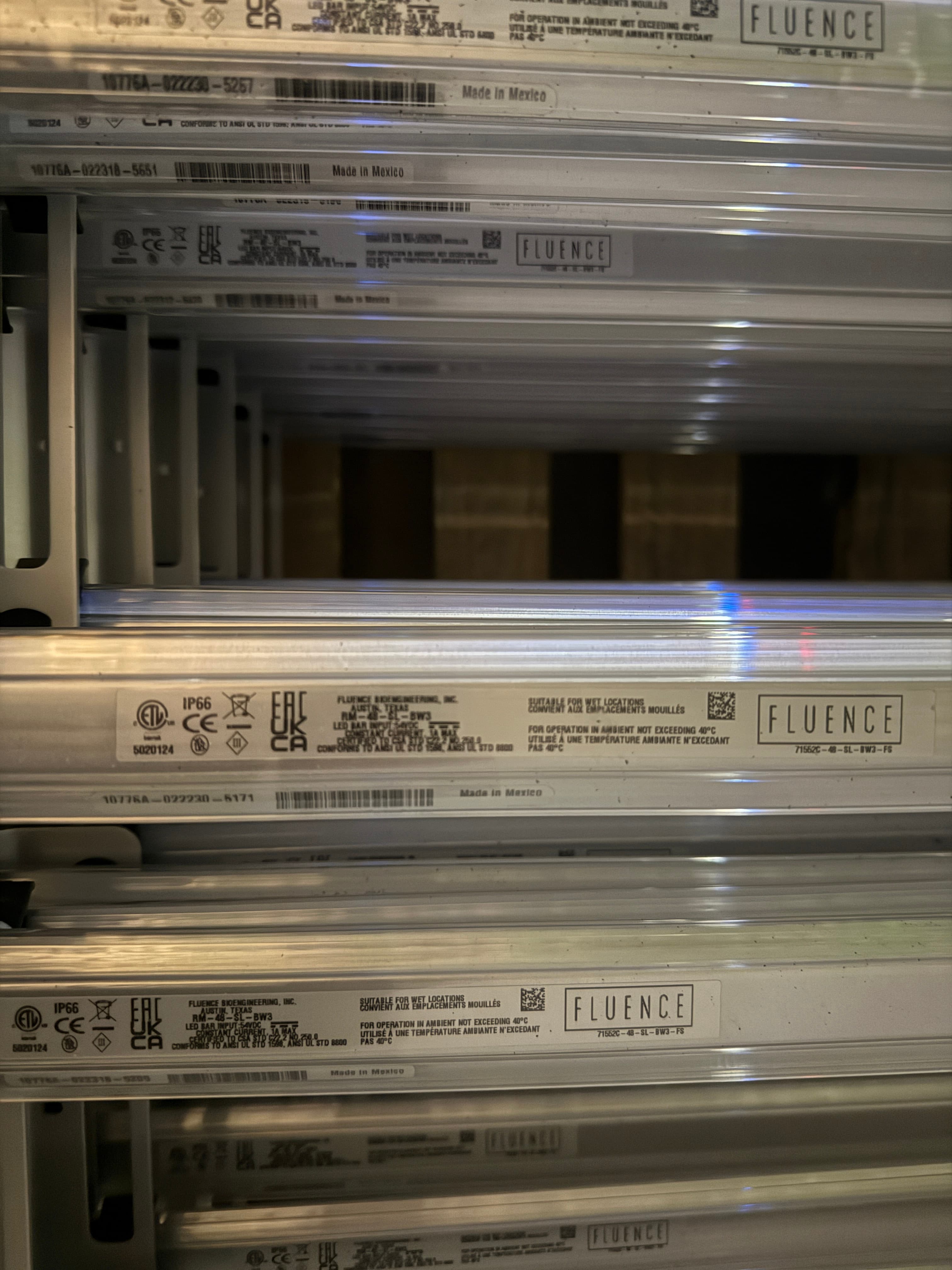 Lot of 500 - Fluence RAZR 4-Bar LED Grow Lights - Commercial Vertical Farming