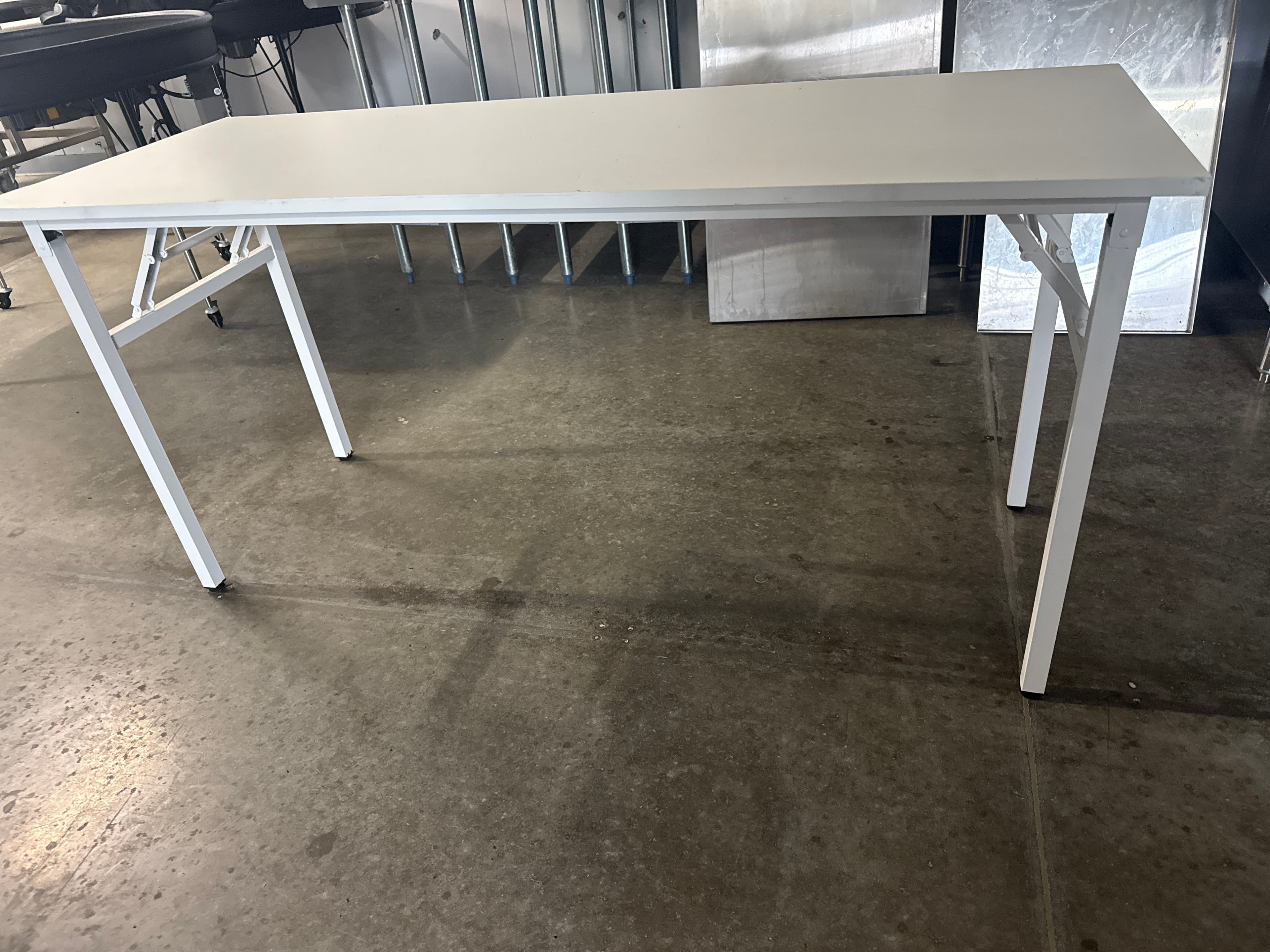 White Folding Utility Table Workstation
